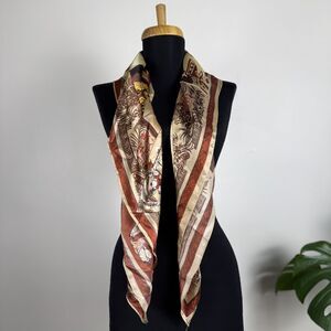 Vintage Mid-Century Chinese Silk Calligraphy Scarf